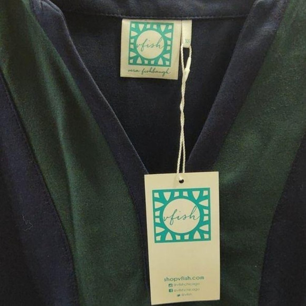 Vfish Navy Blue & Hunter Green 3/4 Dress - Picture 6 of 7